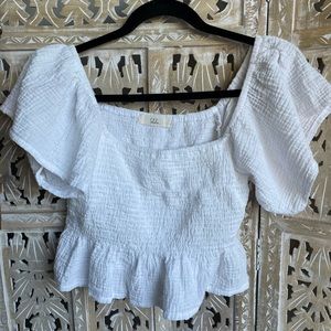 Sotela Flutter Sleeve Peplum Top